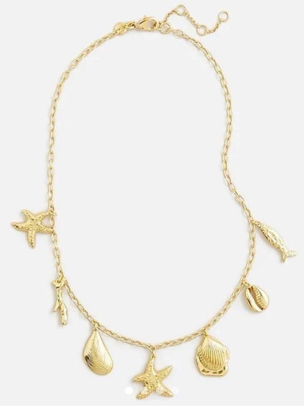 J. Crew Gold Seashell Charm Necklace
